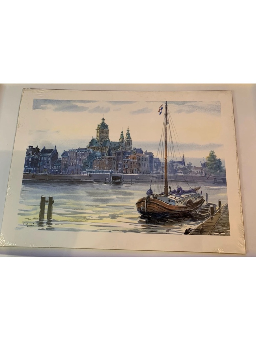 Amsterdam Canal Print in Color Signed Yuri By Yuriy Shumov